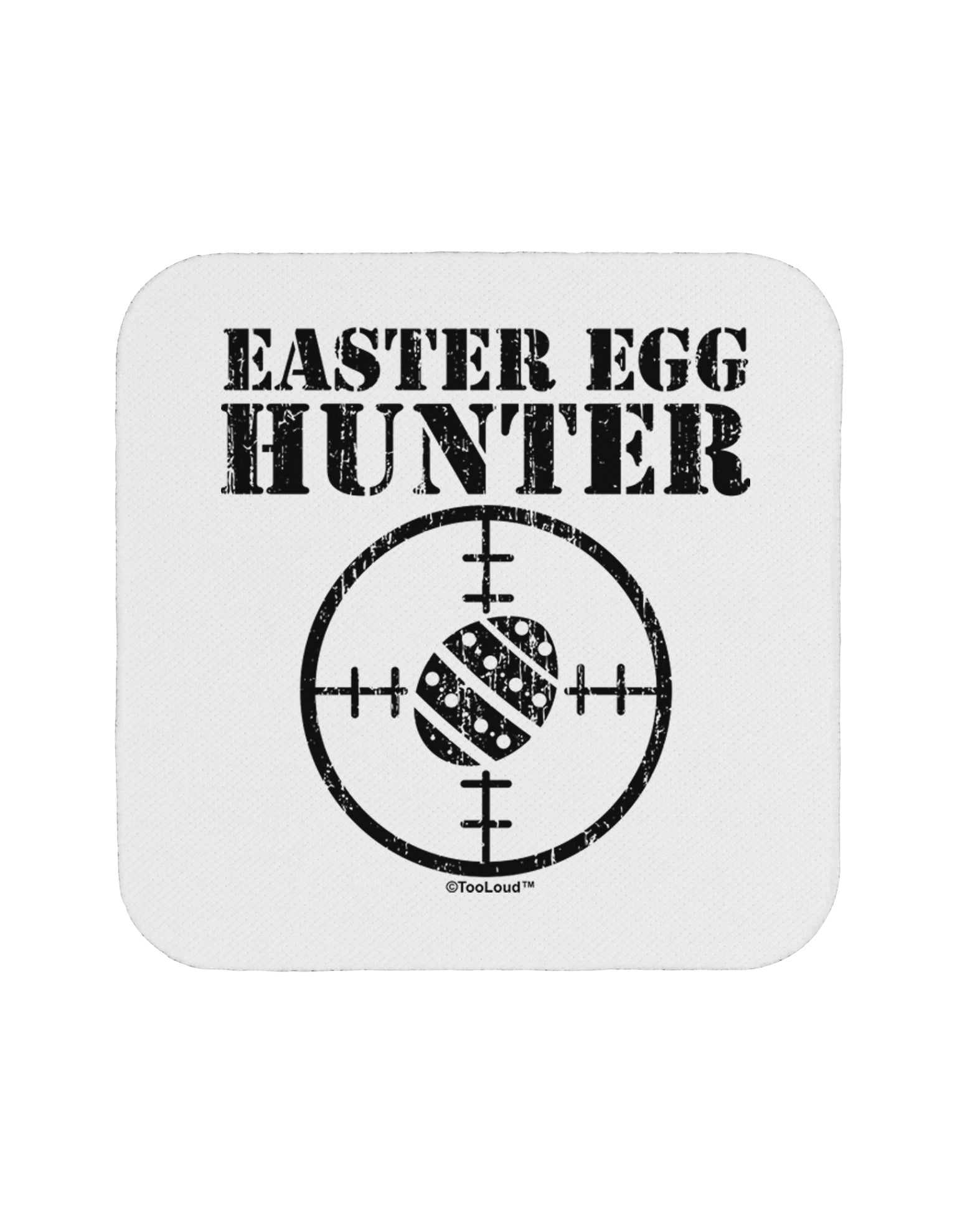 Easter Egg Hunter Distressed Coaster by TooLoud-Coasters-TooLoud-White-Davson Sales