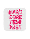 Hardcore Feminist - Pink Coaster-Coasters-TooLoud-White-Davson Sales