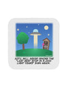 UFO Stopping At an Out-house Text Coaster by TooLoud-Coasters-TooLoud-White-Davson Sales