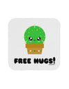 Cute Cactus - Free Hugs Coaster-Coasters-TooLoud-White-Davson Sales