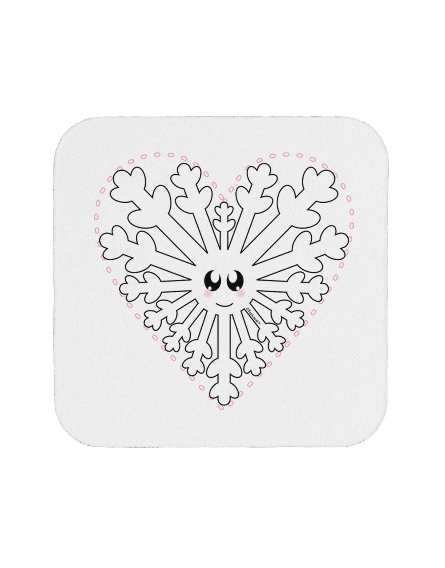 Heart Snowflake Christmas Coaster-Coasters-TooLoud-White-Davson Sales
