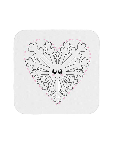 Heart Snowflake Christmas Coaster-Coasters-TooLoud-White-Davson Sales