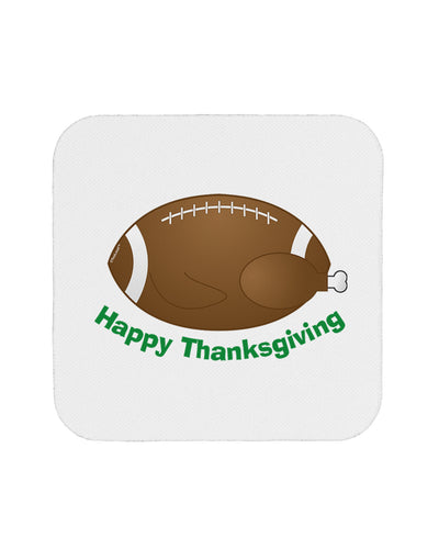 Football Turkey Happy Thanksgiving Coaster-Coasters-TooLoud-White-Davson Sales