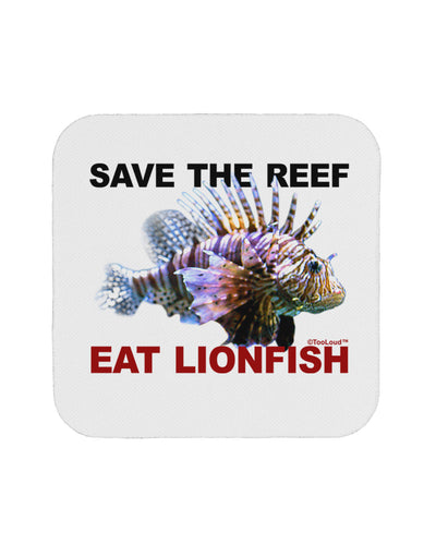 Save the Reef - Eat Lionfish Coaster-Coasters-TooLoud-White-Davson Sales