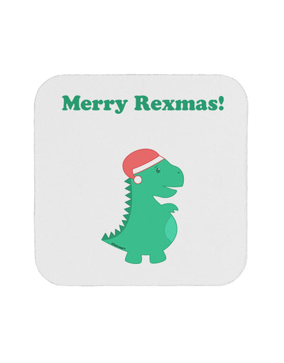 Merry Rexmas T-Rex Dinosaur Christmas Coaster-Coasters-TooLoud-White-Davson Sales