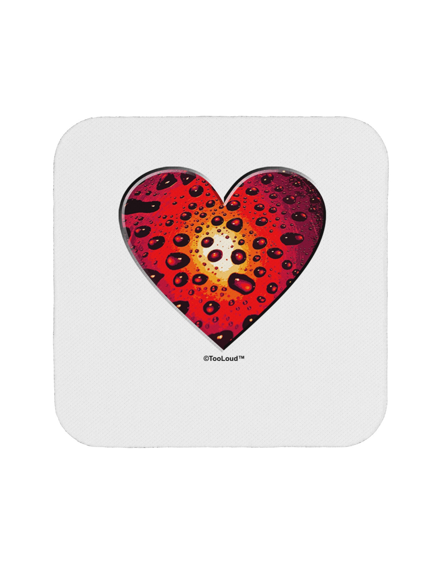 Water Droplet Heart Red Coaster by TooLoud-Coasters-TooLoud-White-Davson Sales