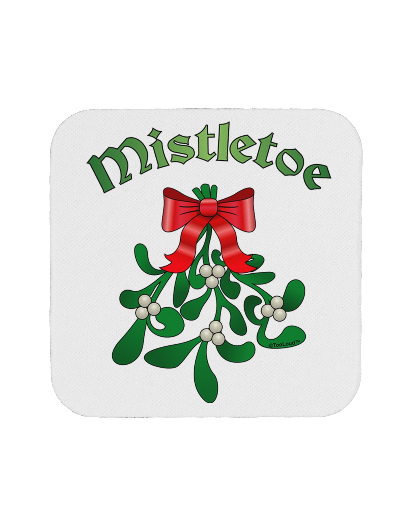 Christmas Kiss Mistletoe Coaster-Coasters-TooLoud-White-Davson Sales