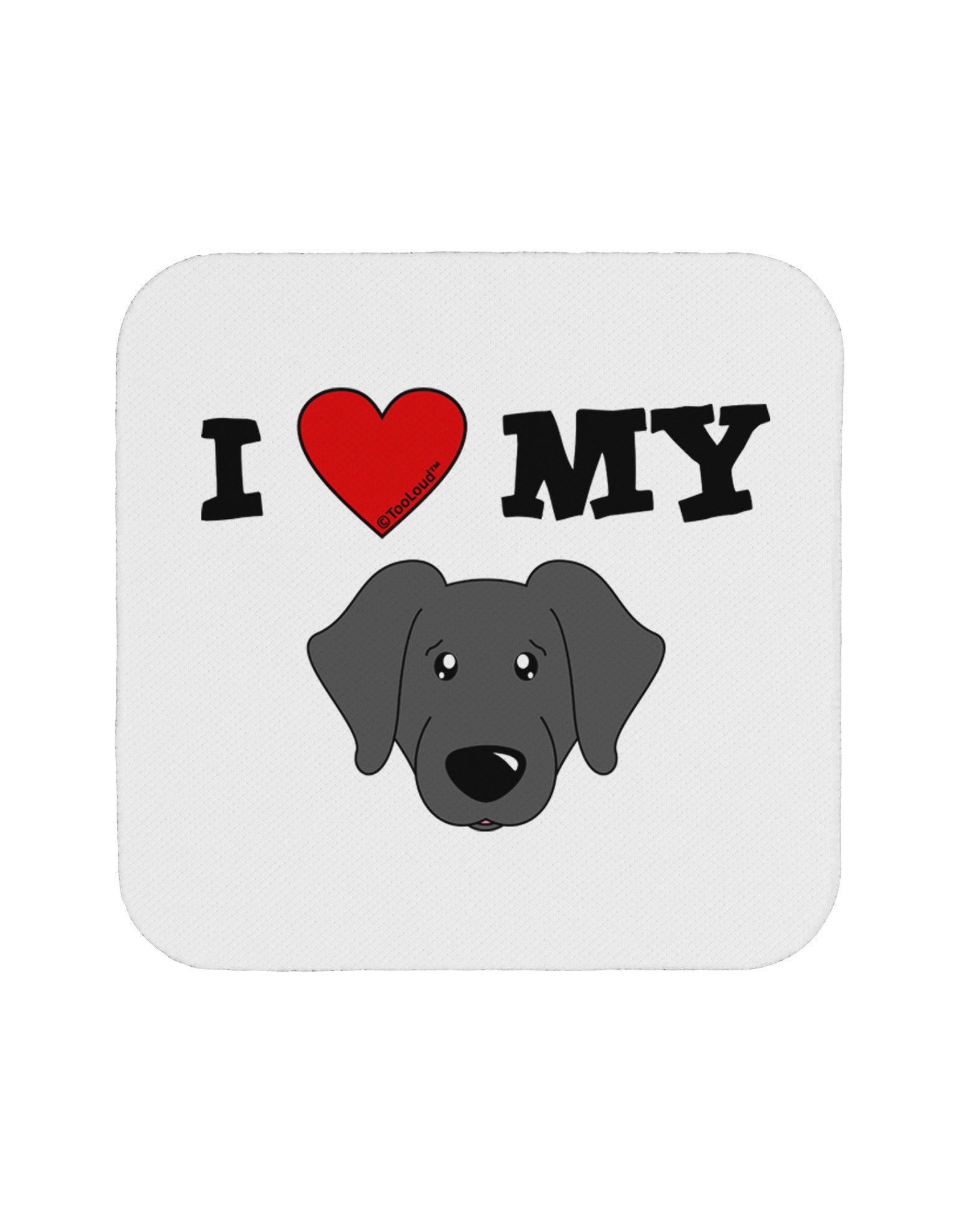 I Heart My - Cute Black Labrador Retriever Dog Coaster by TooLoud-Coasters-TooLoud-White-Davson Sales