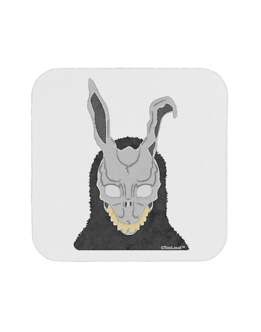 Scary Buny Face Watercolor Coaster-Coasters-TooLoud-White-Davson Sales