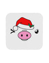 Kyu-T Face Oinkette Santa Hat Girl Pig Coaster-Coasters-TooLoud-White-Davson Sales