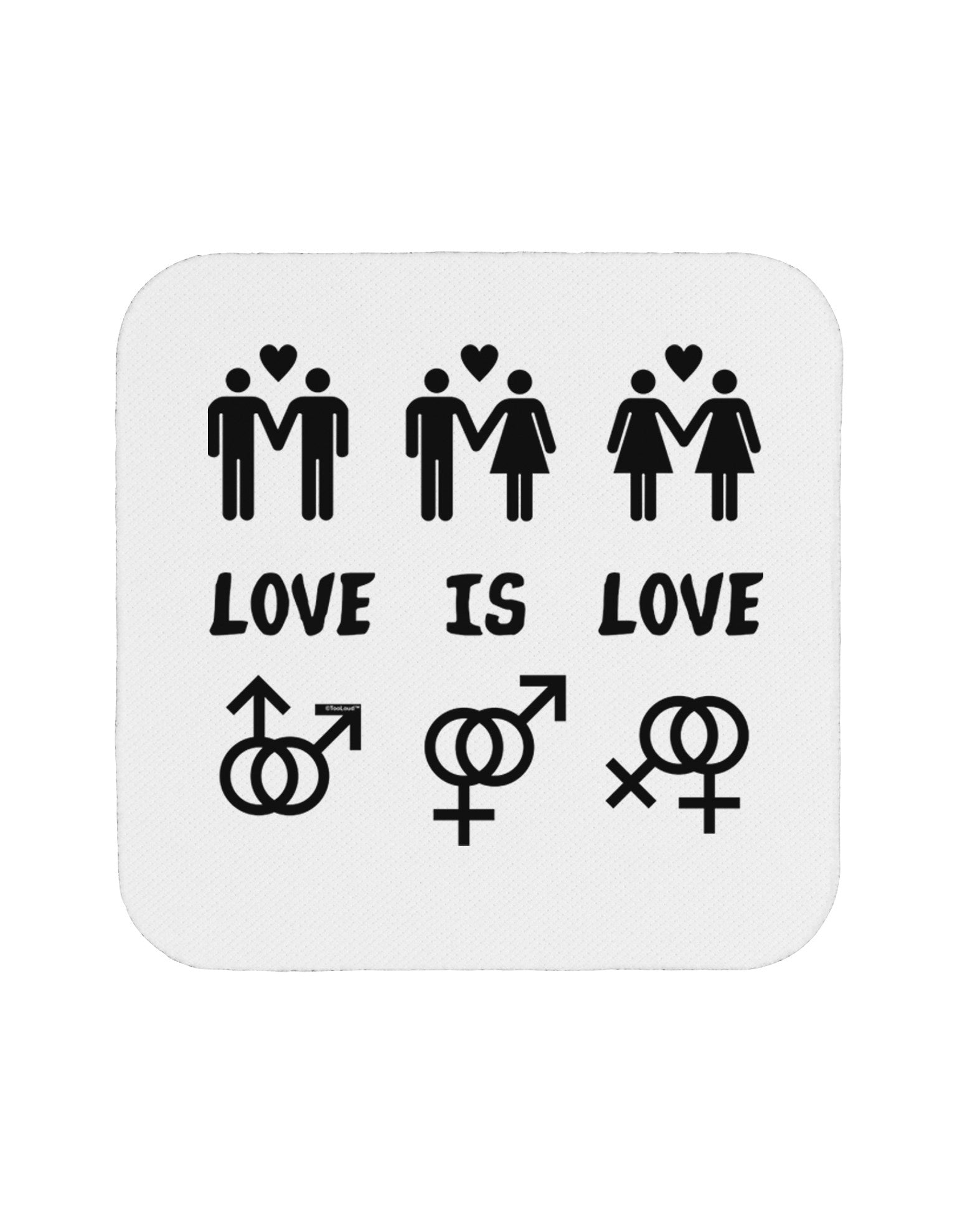 Love Is Love LGBT Marriage Equality Coaster-Coasters-TooLoud-White-Davson Sales
