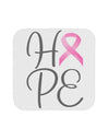 Hope - Breast Cancer Awareness Ribbon Coaster-Coasters-TooLoud-White-Davson Sales