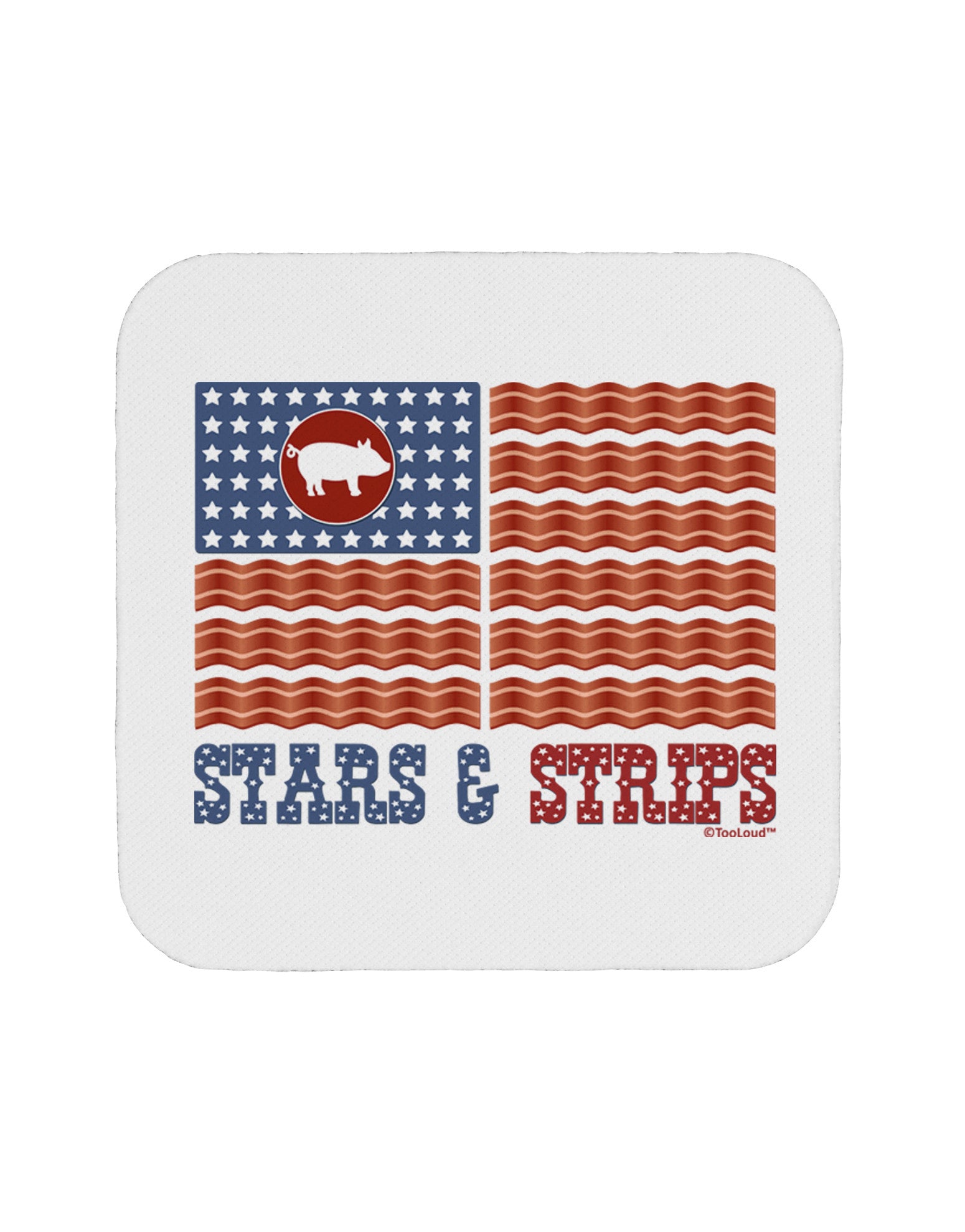 American Bacon Flag - Stars and Strips Coaster-Coasters-TooLoud-White-Davson Sales