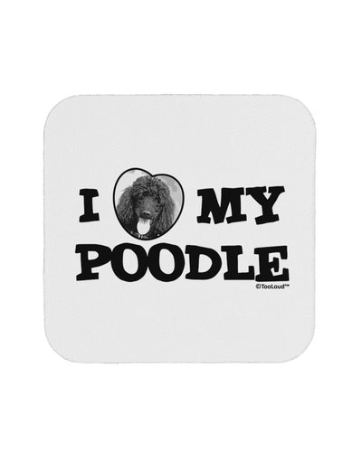 I Heart My Poodle Coaster by TooLoud-Coasters-TooLoud-White-Davson Sales