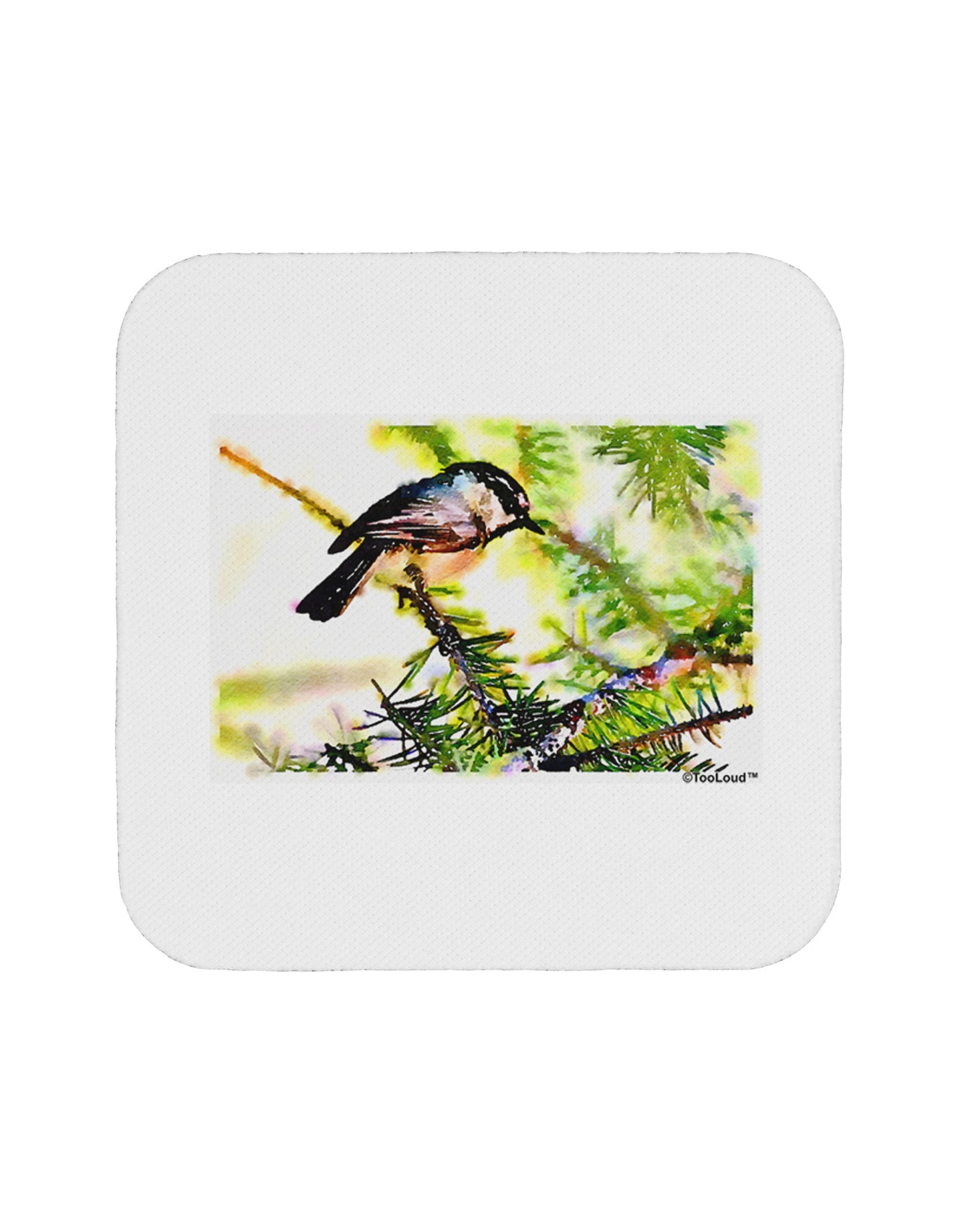 CO Chickadee Watercolor Coaster-Coasters-TooLoud-1-Davson Sales