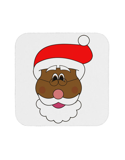Black Santa Claus Face Christmas Coaster-Coasters-TooLoud-White-Davson Sales