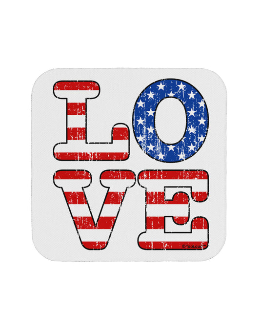 American Love Design - Distressed Coaster by TooLoud-Coasters-TooLoud-White-Davson Sales