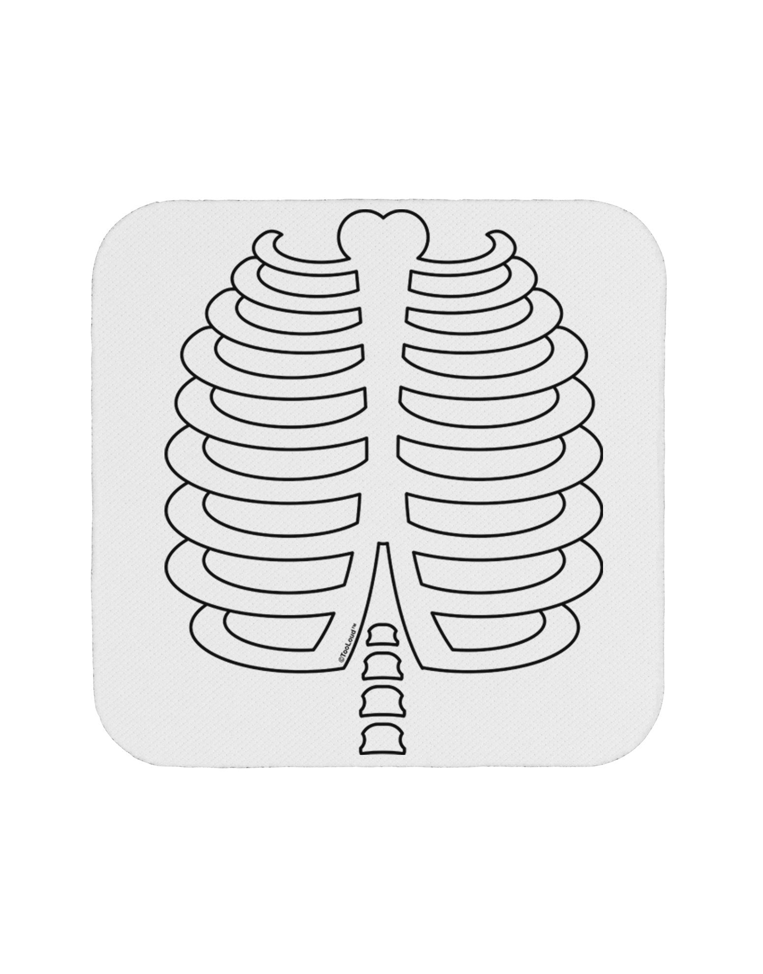 Skeleton Ribcage Halloween Coaster-Coasters-TooLoud-White-Davson Sales