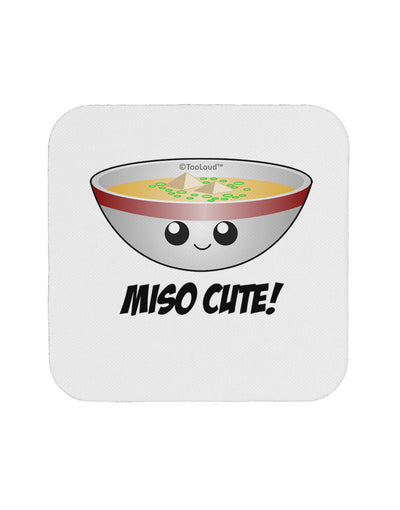 Miso Cute - Cute Miso Soup Bowl Coaster by TooLoud-Coasters-TooLoud-White-Davson Sales