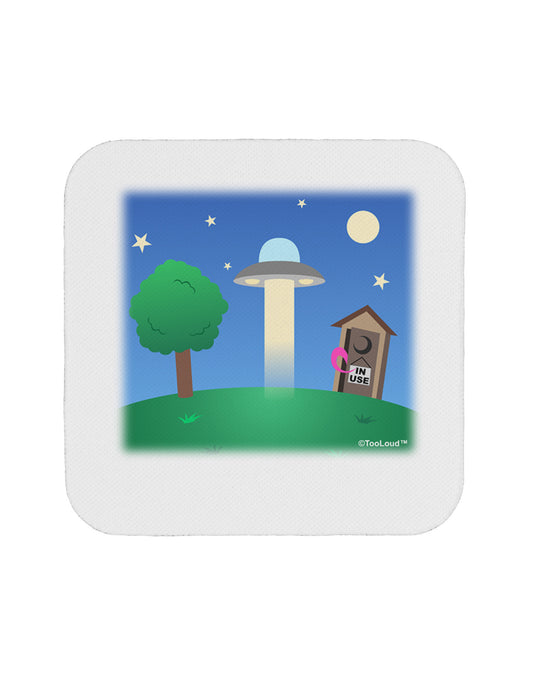 UFO Stopping At an Out-house Coaster by TooLoud-Coasters-TooLoud-White-Davson Sales