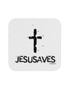 JESUSAVES - Jesus Saves Cross Design Coaster by TooLoud-Coasters-TooLoud-White-Davson Sales