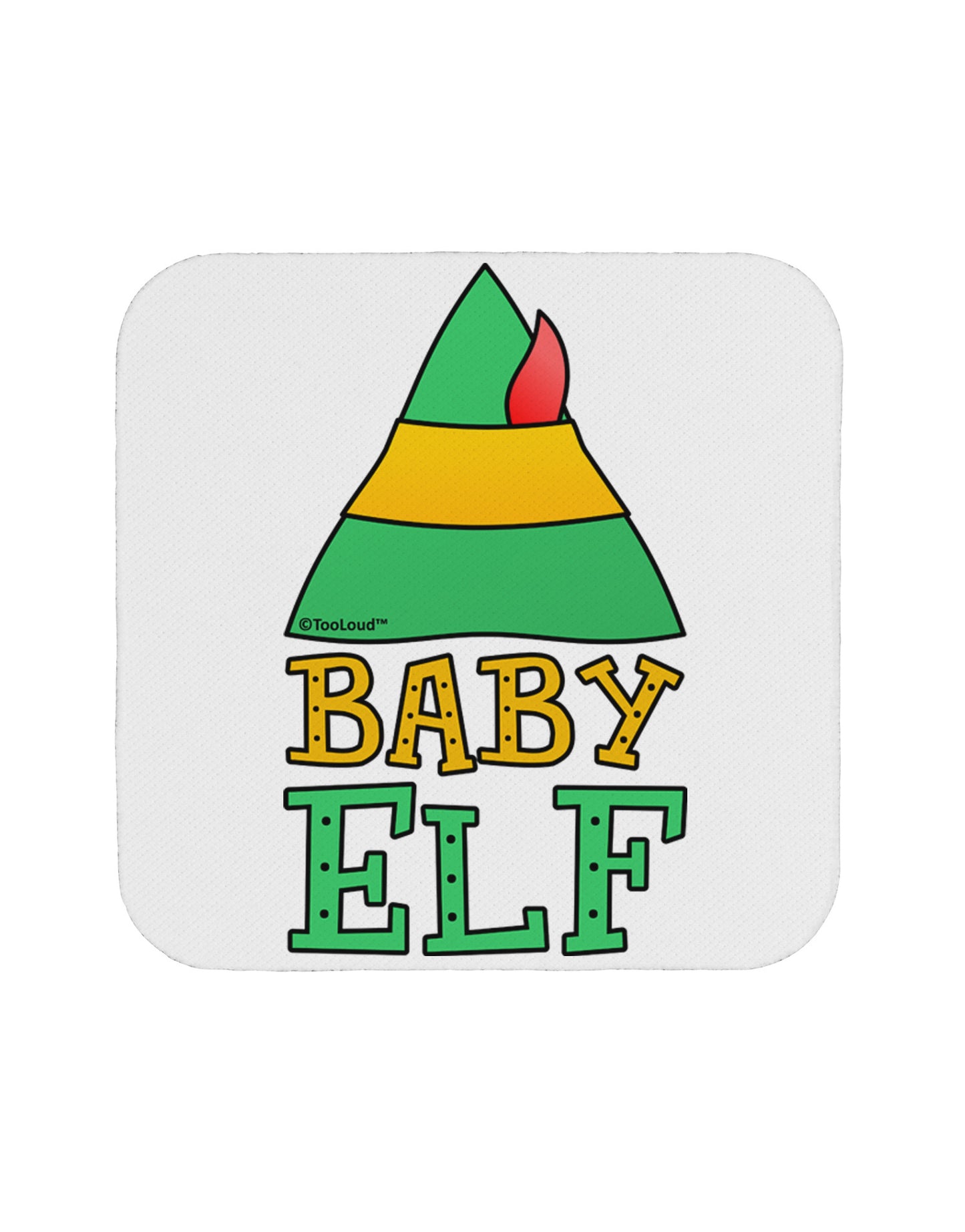 Matching Christmas Design - Elf Family - Baby Elf Coaster by TooLoud-Coasters-TooLoud-White-Davson Sales