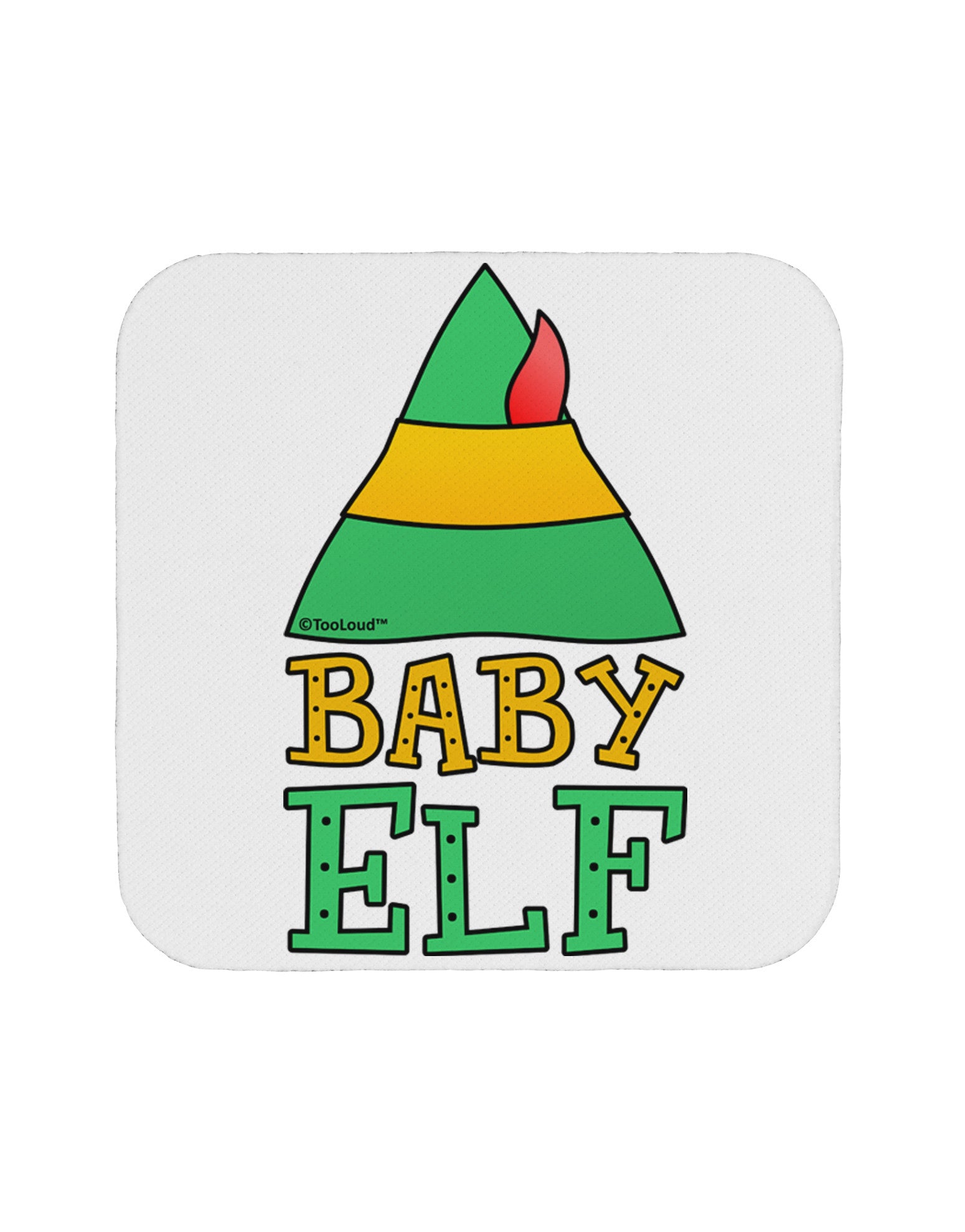 Matching Christmas Design - Elf Family - Baby Elf Coaster by TooLoud-Coasters-TooLoud-White-Davson Sales