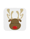 Cute Rudolph Reindeer Face Christmas Coaster-Coasters-TooLoud-White-Davson Sales