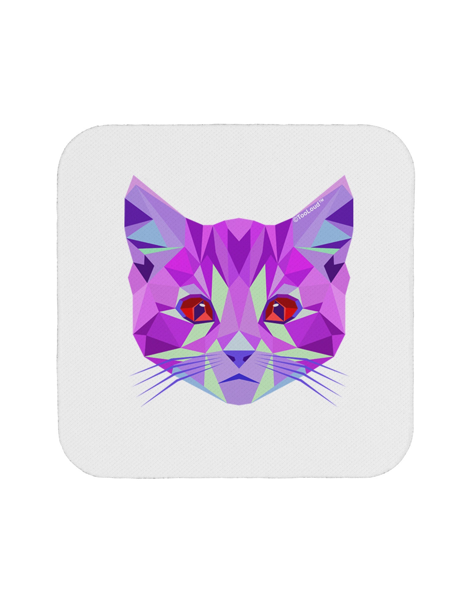 Geometric Kitty Purple Coaster-Coasters-TooLoud-1-Davson Sales