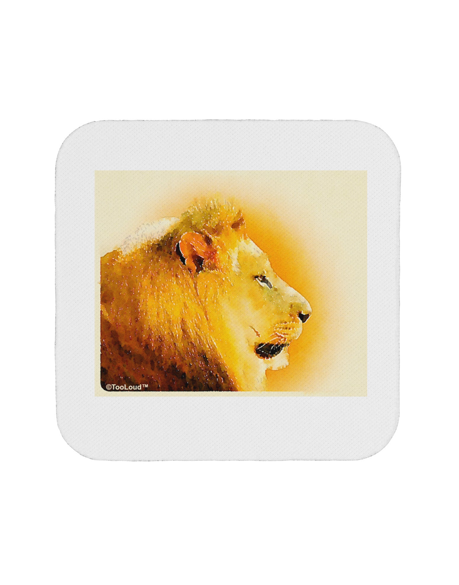 Lion Watercolor 3 Coaster-Coasters-TooLoud-White-Davson Sales