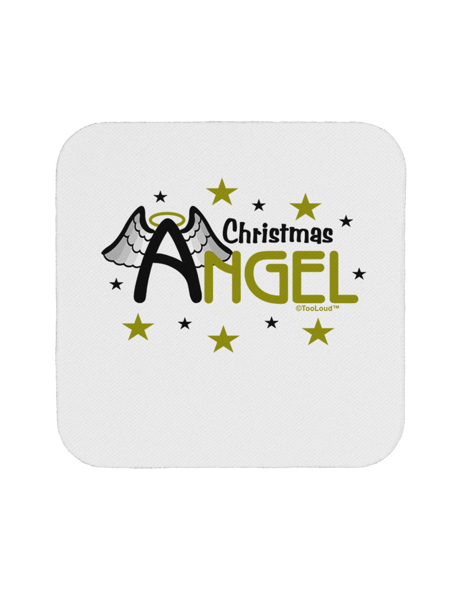 Christmas Angel Text Coaster-Coasters-TooLoud-1-Davson Sales