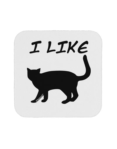 I Like Cat Silhouette Design Coaster by TooLoud-Coasters-TooLoud-White-Davson Sales