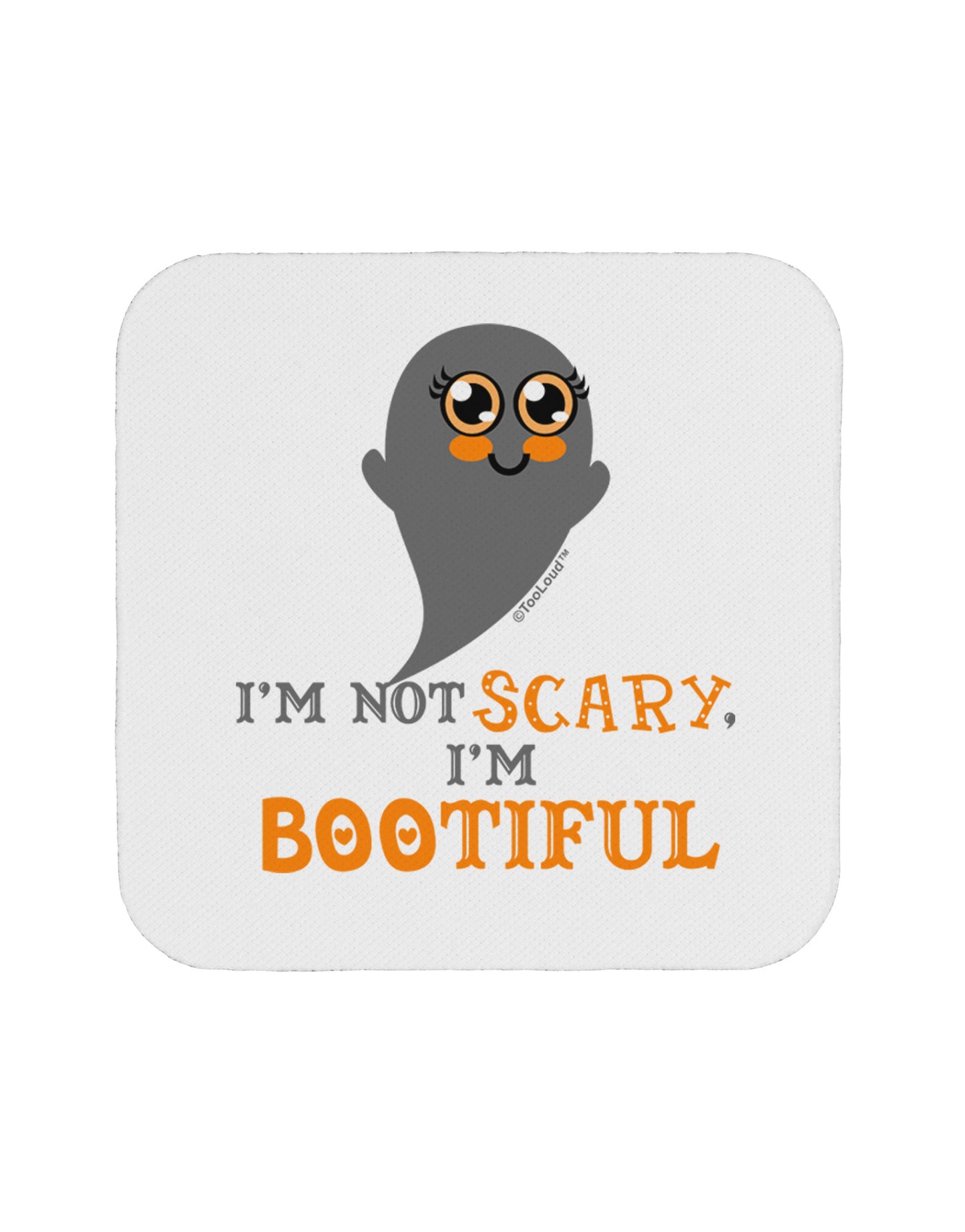 BOOtiful Ghost Orange Coaster-Coasters-TooLoud-White-Davson Sales