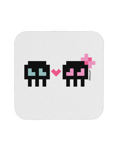 8-Bit Skull Love - Boy and Girl Coaster-Coasters-TooLoud-White-Davson Sales