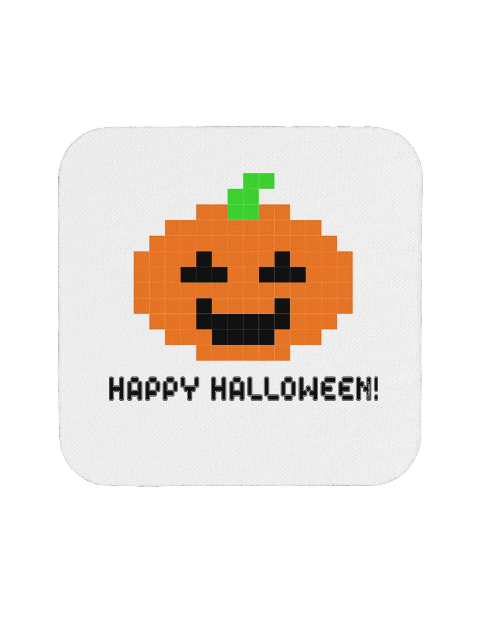 Pixel Pumpkin - Halloween Coaster-Coasters-TooLoud-White-Davson Sales
