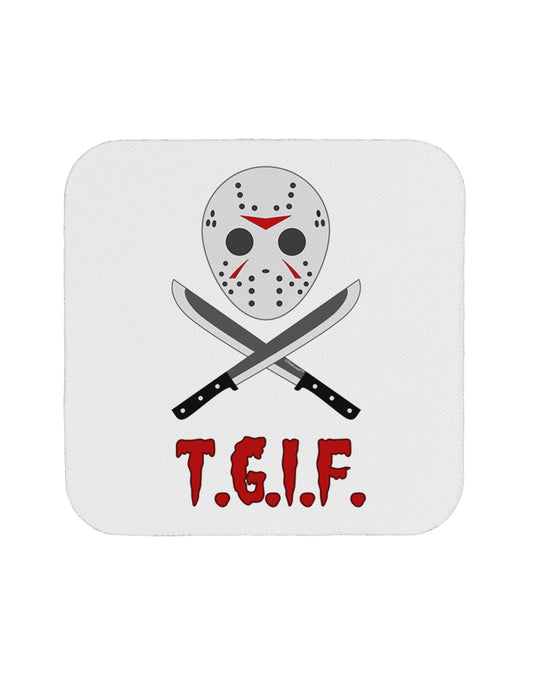 Scary Mask With Machete - TGIF Coaster-Coasters-TooLoud-White-Davson Sales