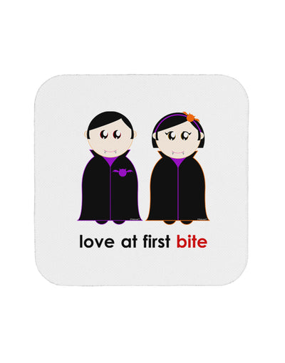 Love at First Bite Vampire Couple Halloween Coaster-Coasters-TooLoud-White-Davson Sales