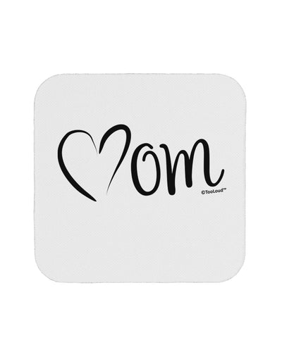 Mom with Brushed Heart Design Coaster by TooLoud-Coasters-TooLoud-White-Davson Sales