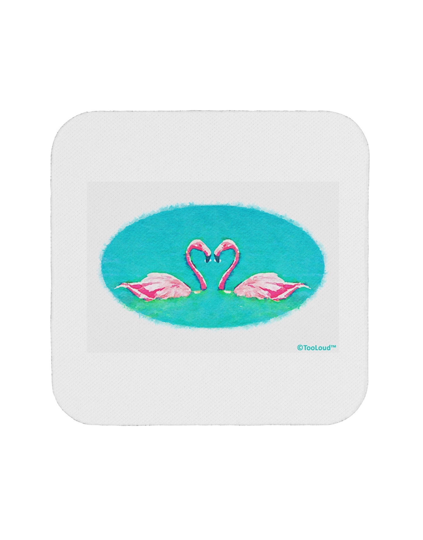 Love Birds - Flamingos Watercolor Coaster-Coasters-TooLoud-White-Davson Sales