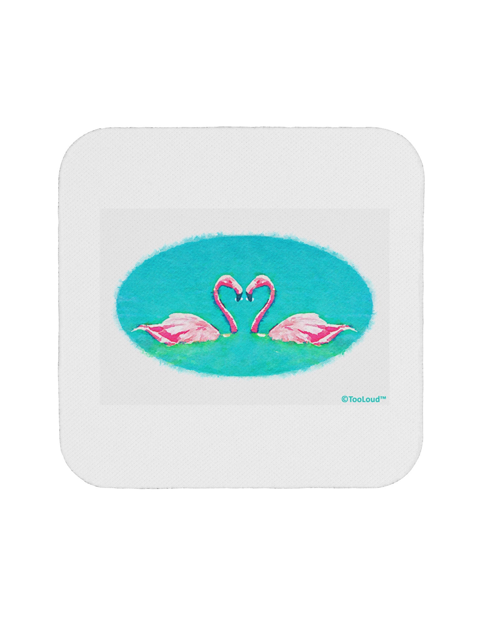 Love Birds - Flamingos Watercolor Coaster-Coasters-TooLoud-White-Davson Sales