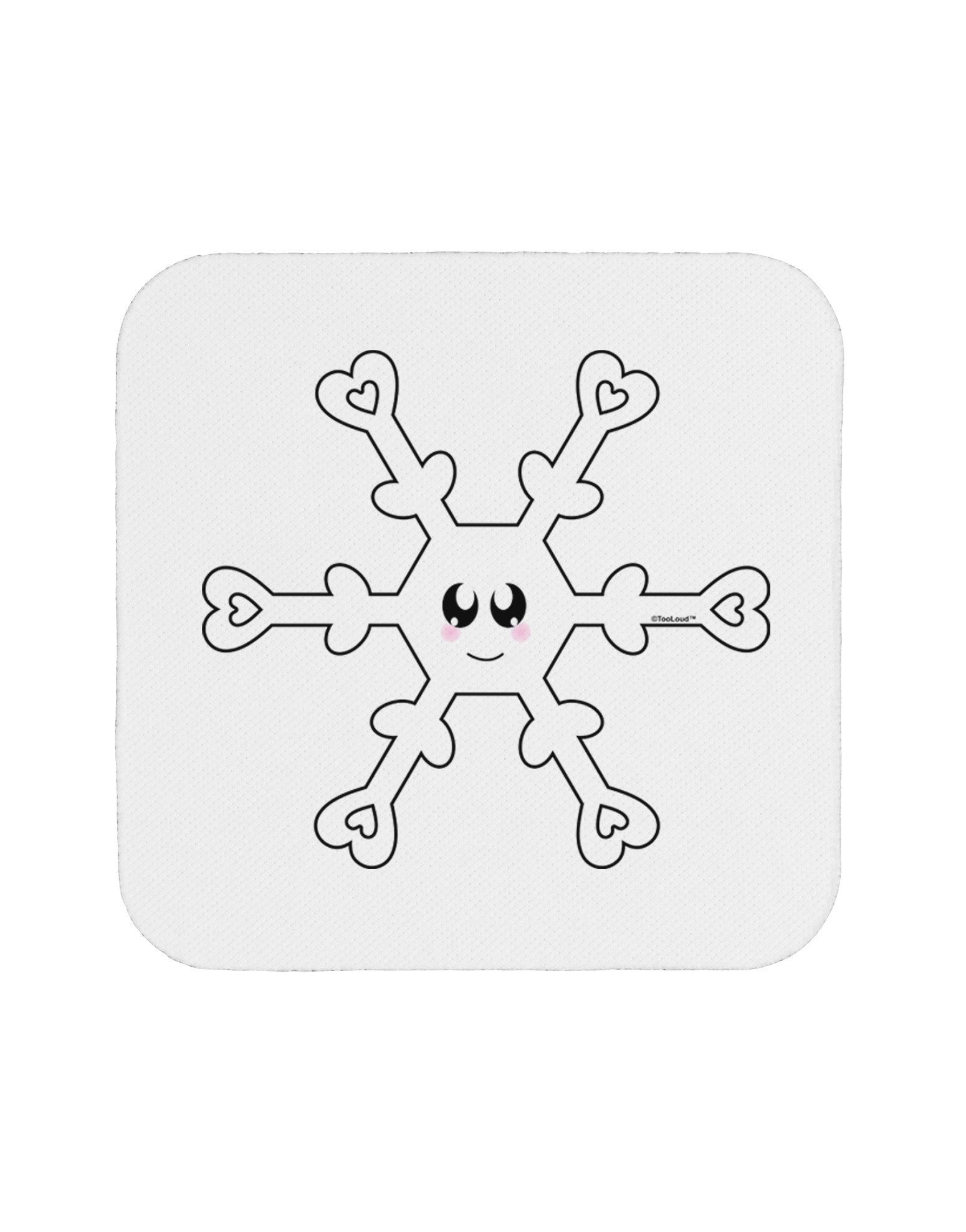 Cute Snowflake Christmas Coaster-Coasters-TooLoud-White-Davson Sales