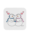 Cute Snowman and Snowwoman Couple Coaster by TooLoud-Coasters-TooLoud-White-Davson Sales