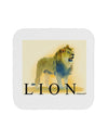 Lion Watercolor 1 Text Coaster-Coasters-TooLoud-White-Davson Sales