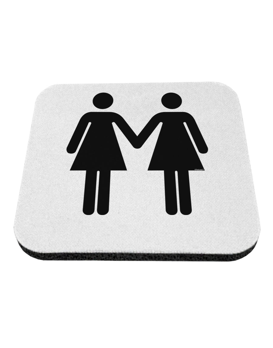 Lesbian Women Holding Hands LGBT Coaster-Coasters-TooLoud-White-Davson Sales