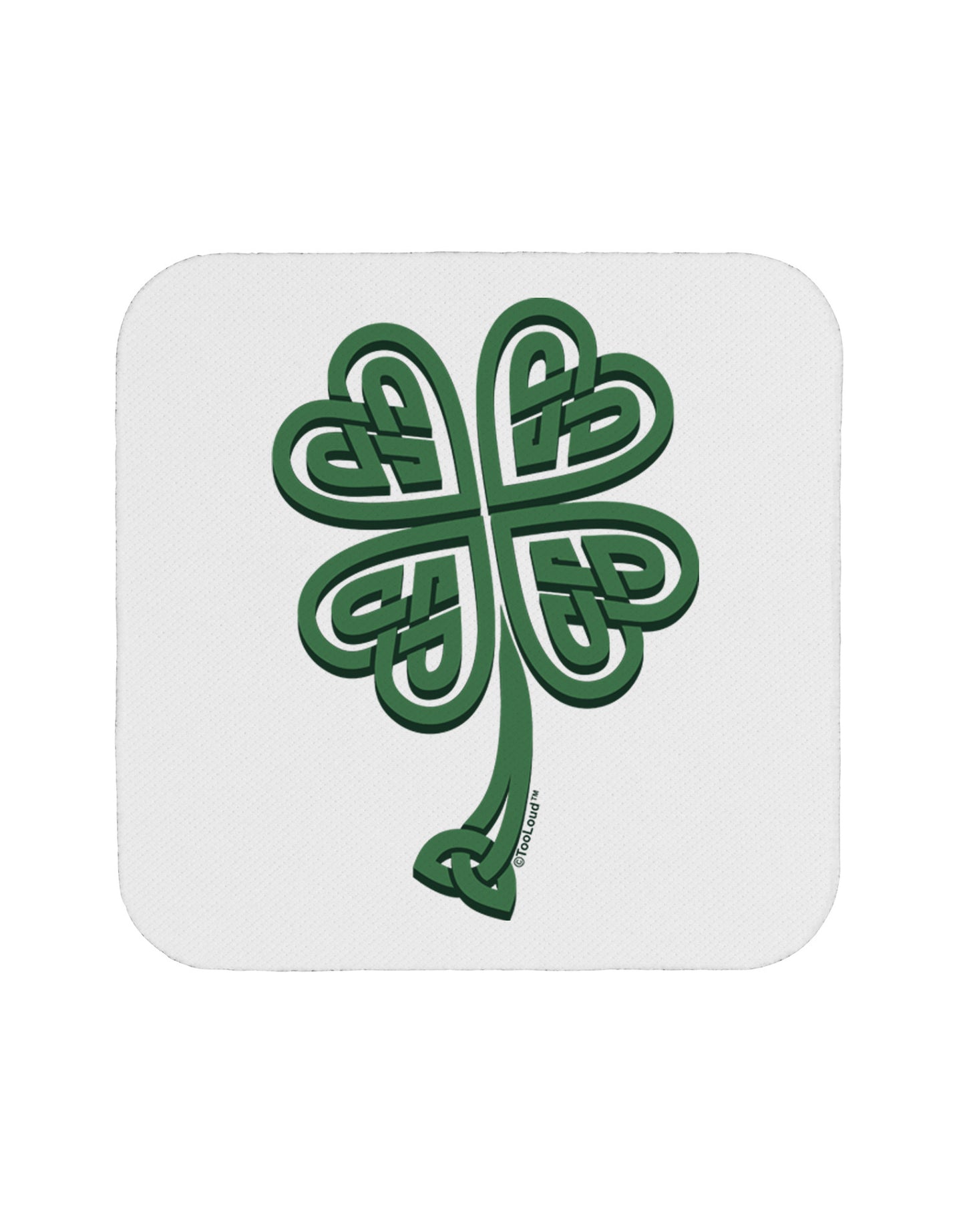 3D Style Celtic Knot 4 Leaf Clover Coaster-Coasters-TooLoud-White-Davson Sales