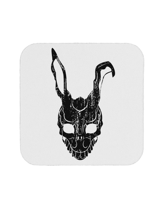 Scary Bunny Face Black Distressed Coaster-Coasters-TooLoud-White-Davson Sales