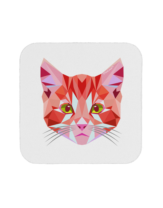 Geometric Kitty Red Coaster-Coasters-TooLoud-1-Davson Sales