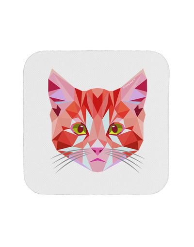 Geometric Kitty Red Coaster-Coasters-TooLoud-1-Davson Sales