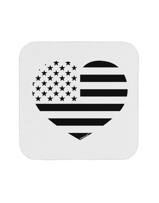 American Flag Heart Design - Stamp Style Coaster by TooLoud-Coasters-TooLoud-White-Davson Sales