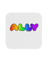 LGBT Ally Rainbow Text Coaster by TooLoud-Coasters-TooLoud-White-Davson Sales